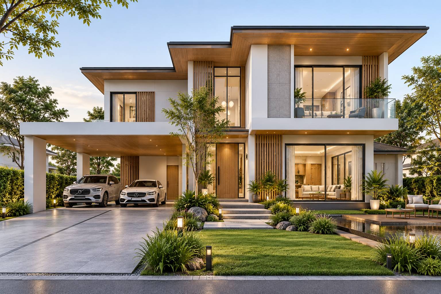 บ้านโมเดิร์น 2 ชั้น พร้อมโรงจอดรถ